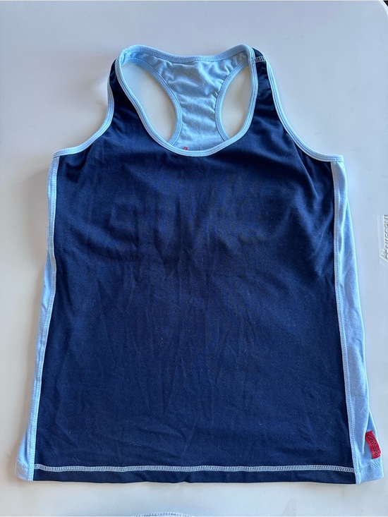 Bally Tops - Bally Navy Tank With Built in bra with Light Blue Trim